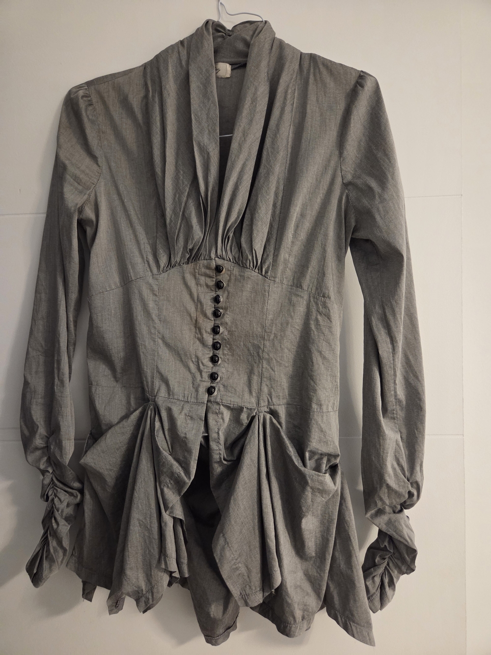 Freeway Grey Layered Ruffle Peplum Tunic - Picture 3 of 3